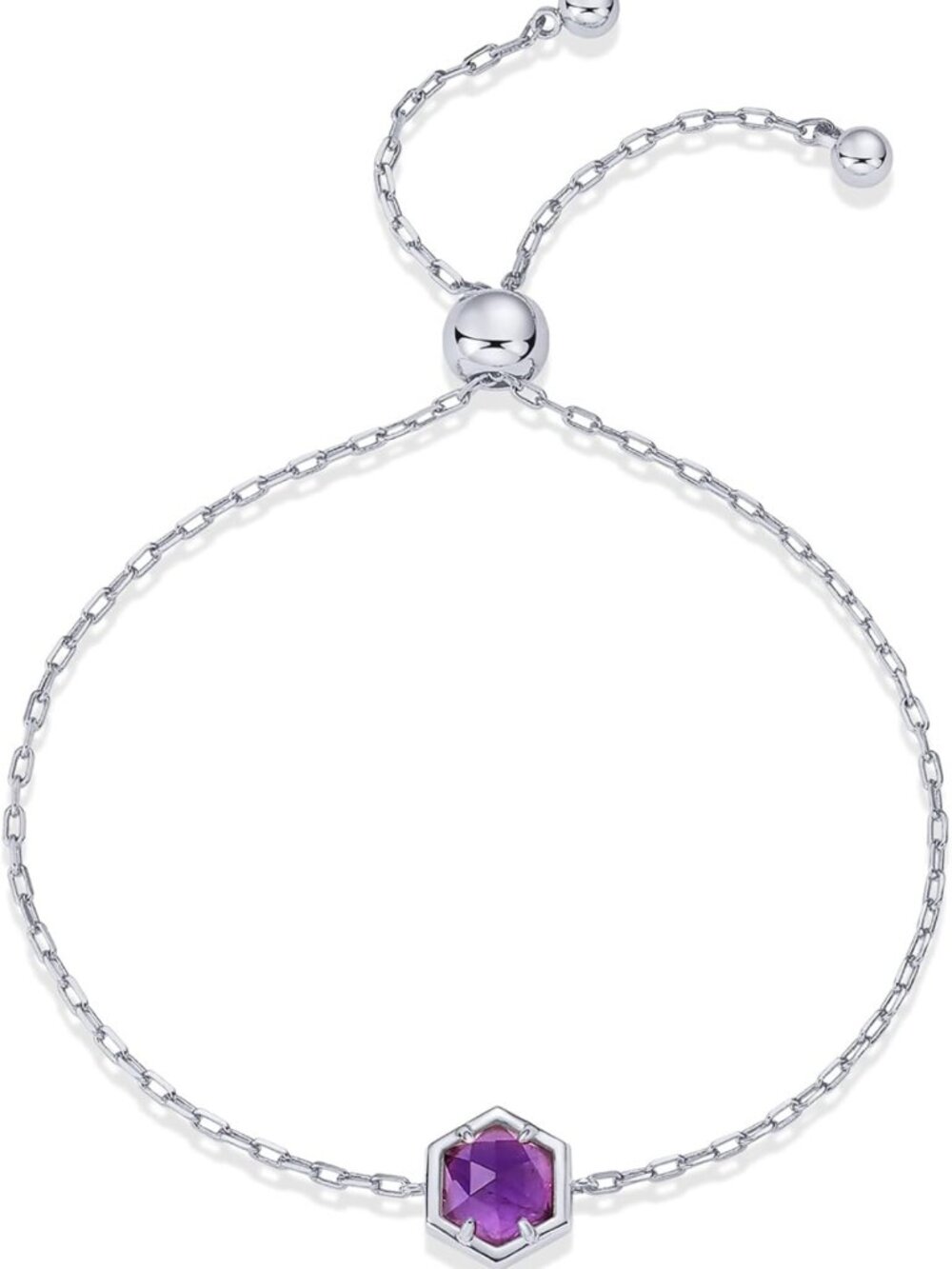 14K Gold Plated Hexagon Gemstone Bracelet | Natural Birthstone Jewelry for Women